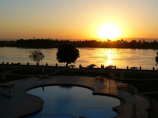 Luxor sunset from our resort in Luxor
