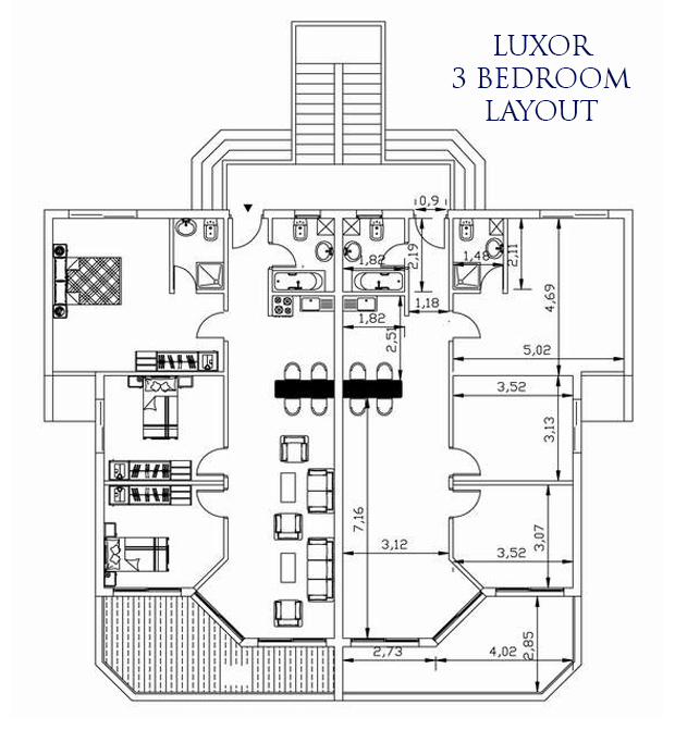 Luxor 3 bed layout