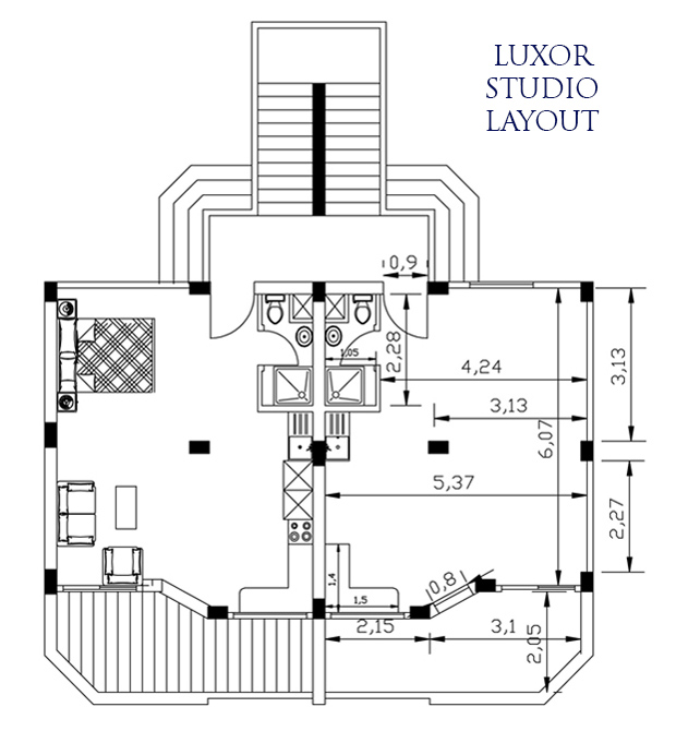 Luxor studio apartment layout